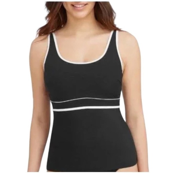 Sea Level Swim Size 16 Black Tankini Top Plus - Picture 1 of 7